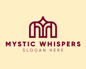 Red Letter M Temple logo design