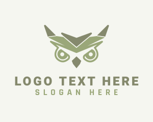 Owl - Green Owl Animal logo design