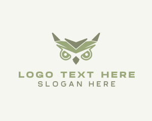 Green - Owl Bird Aviary logo design