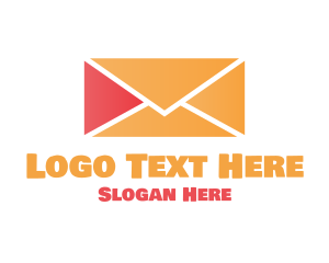 Youtube - Arrow Mail Envelope logo design