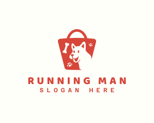 Dog - Pet Shopping Bag Market logo design