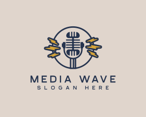 Broadcasting - Radio Broadcast Microphone logo design