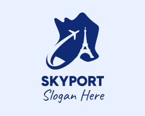 Airport - Blue Paris Tourism logo design