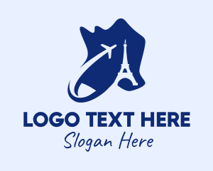 Airport - Blue Paris Tourism logo design