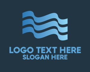 Fluid - Blue Water Flag logo design