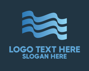 H2o - Blue Water Flag logo design