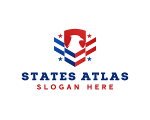 Patriotic Eagle Shield logo design