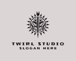 Tribal Pen Sun logo design