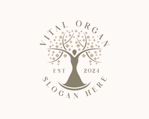 Organic Woman Tree logo design