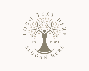 Yoga - Organic Woman Tree logo design