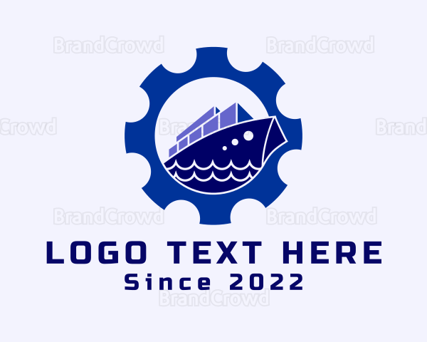 Cargo Ship Cogwheel Logo