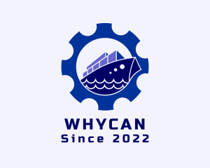 Sailing - Cargo Ship Cogwheel logo design