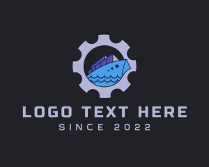 Mechanic - Cargo Import Ship Cogwheel logo design