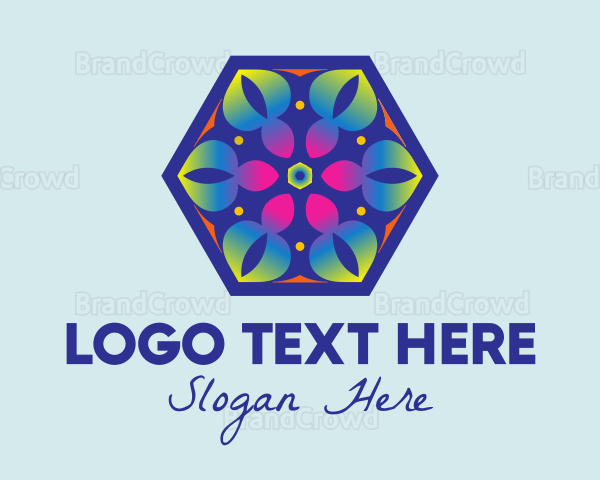 Flower Hexagon Decor Logo