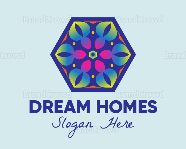 Flower Hexagon Decor Logo