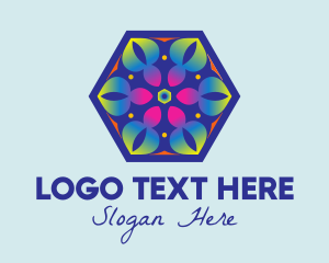 Fractal - Flower Hexagon Decor logo design