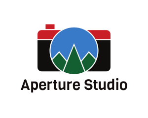 Aperture - Geometric Mountain Photography logo design