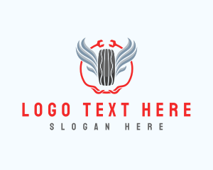 Vulcanizing - Tire Wings Tool logo design
