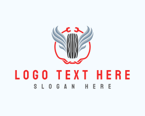 Repairman - Tire Wings Tool logo design