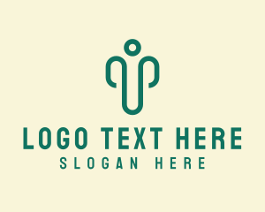 Outsourcing - Monoline Person Letter I logo design