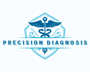 Diagnosis - Caduceus Snake Wings logo design