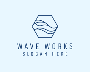 Startup Hexagon Wave logo design