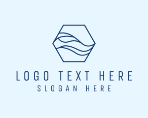 Aqua - Startup Hexagon Wave logo design