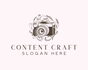 Floral Camera Photography logo design