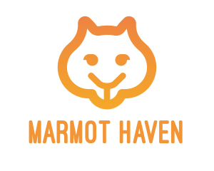 Orange Marmot Face logo design