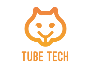 Tube - Orange Marmot Face logo design