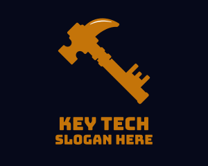 Hammer Key Locksmith logo design