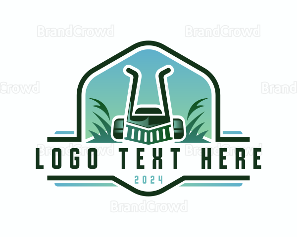 Grass Turf Mower Logo