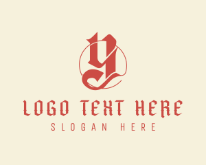 Letterform - Gothic Medieval Letter Y logo design