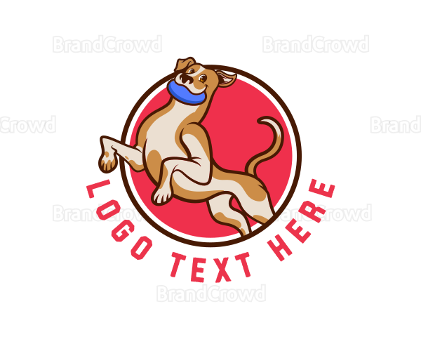 Dog Canine Frisbee Logo