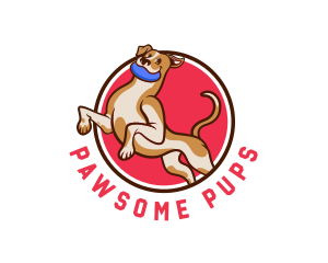 Dog Canine Frisbee  logo design