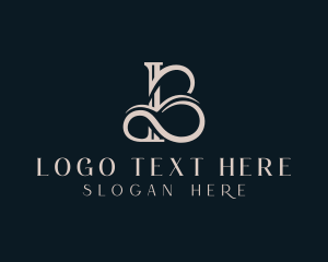 Monochrome - Elegant Flourish Letter B logo design