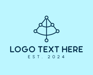 Hi Tech - Blue Digital Tree logo design