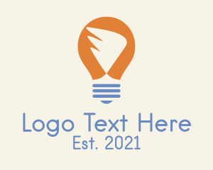Idea - Wing Light Bulb logo design