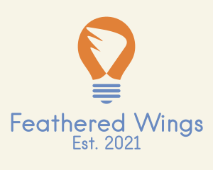 Wing Light Bulb logo design