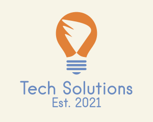 Solutions - Wing Light Bulb logo design