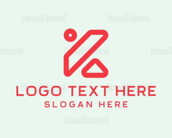 Abstract Geometric Letter K Logo