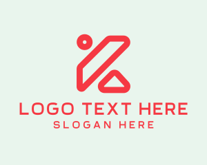 Digital - Abstract Geometric Letter K logo design
