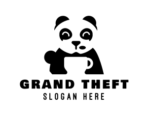 Bear - Panda Cafe Coffee logo design