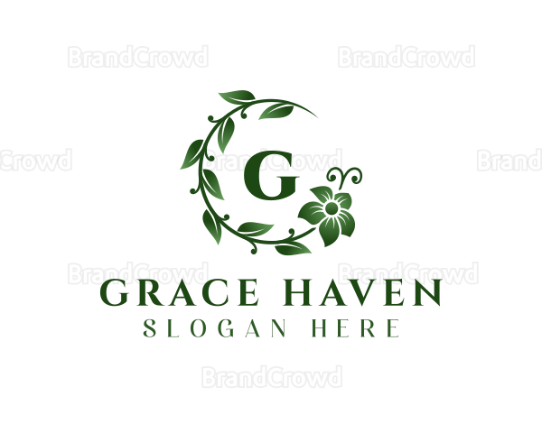 Flower Leaf Natural Organic Logo