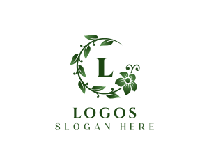 Letter - Flower Leaf Natural Organic logo design