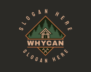 Forest Wood Cabin House Logo
