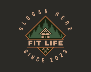 Residential - Forest Wood Cabin House logo design