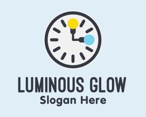 Illumination - Clock Lightbulb Time logo design