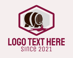 Booze - Wine Barrel Badge logo design