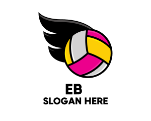 Volleyball Sports Wing Logo